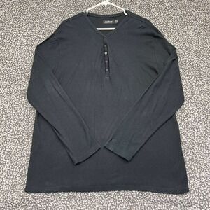 Active Ride Shop Shirt Men Extra Large‎ Black Long Sleeve Henley Cotton XL